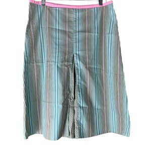 Judith LaCroix Size 44 Skirt Striped Blue White A Line Knee Length Womens